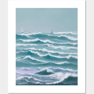 Seascape Serenity Abstract Coastal Beauty Posters and Art